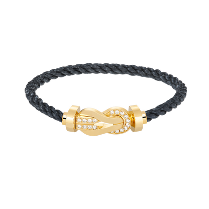 [AuraEcho]CHANCE LARGE 8 FIGURE BUCKLE HALF DIAMOND BRACELET GOLD