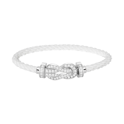 [AuraEcho]CHANCE LARGE 8 FIGURE BUCKLE FULL DIAMOND BRACELET SILVER