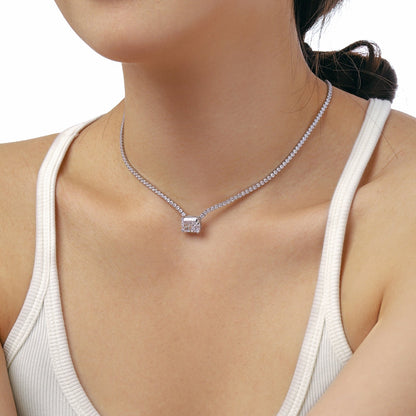 [AuraEcho]4.0 Carat Elegant Radiant Cut Necklace