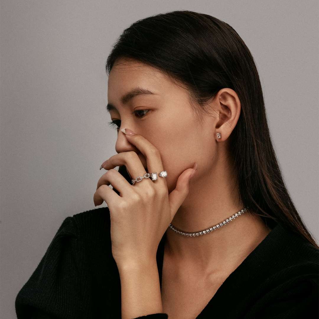 [AuraEcho]Elegant Tennis Chain Necklace