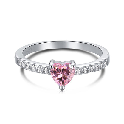 [AuraEcho]0.5 Carat CaratEternity Charming Heart Shape Lover Ring