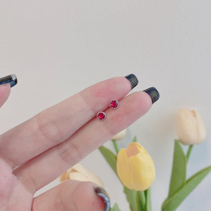 [AuraEcho]Sparkling Colorful Round Shape Earrings