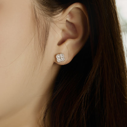 [AuraEcho]Four-Leaf Clover Flower Shaped Earrings