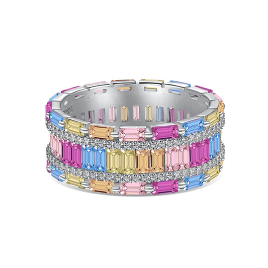 [AuraEcho]Dazzling Colorful Radiant Cut Party Ring