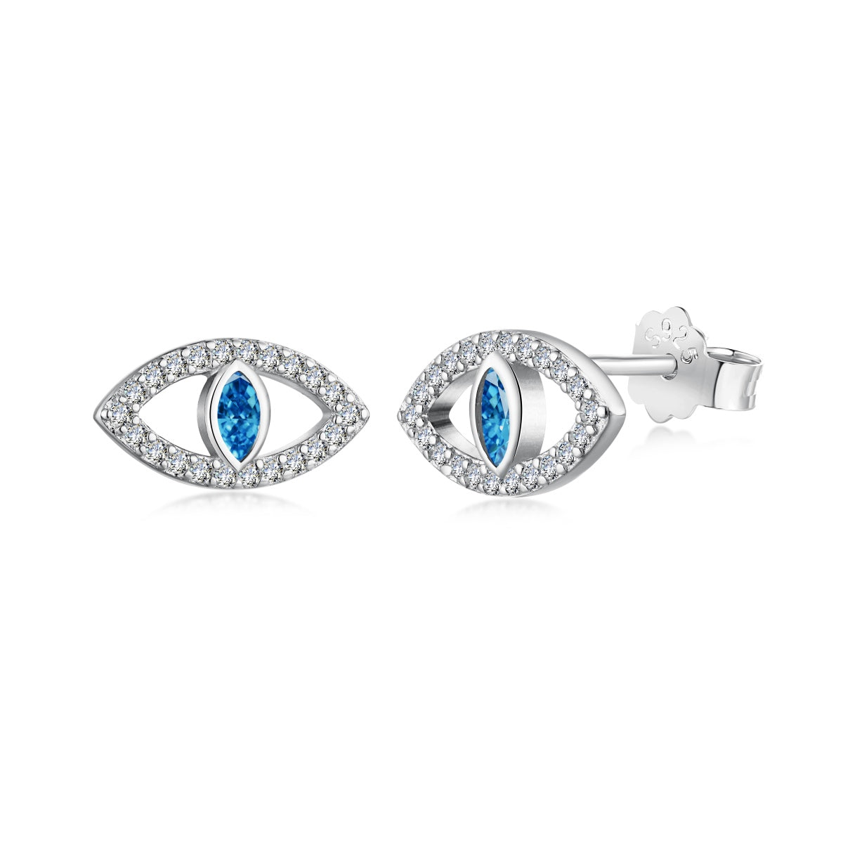 [AuraEcho]Blue Devil Eyes Hollow Stud Earrings