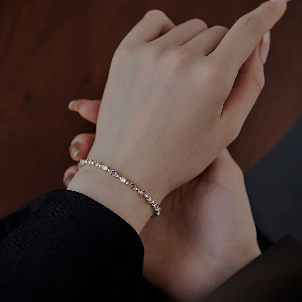 [AuraEcho]Sparkling Exquisite Round Cut Party Bracelet