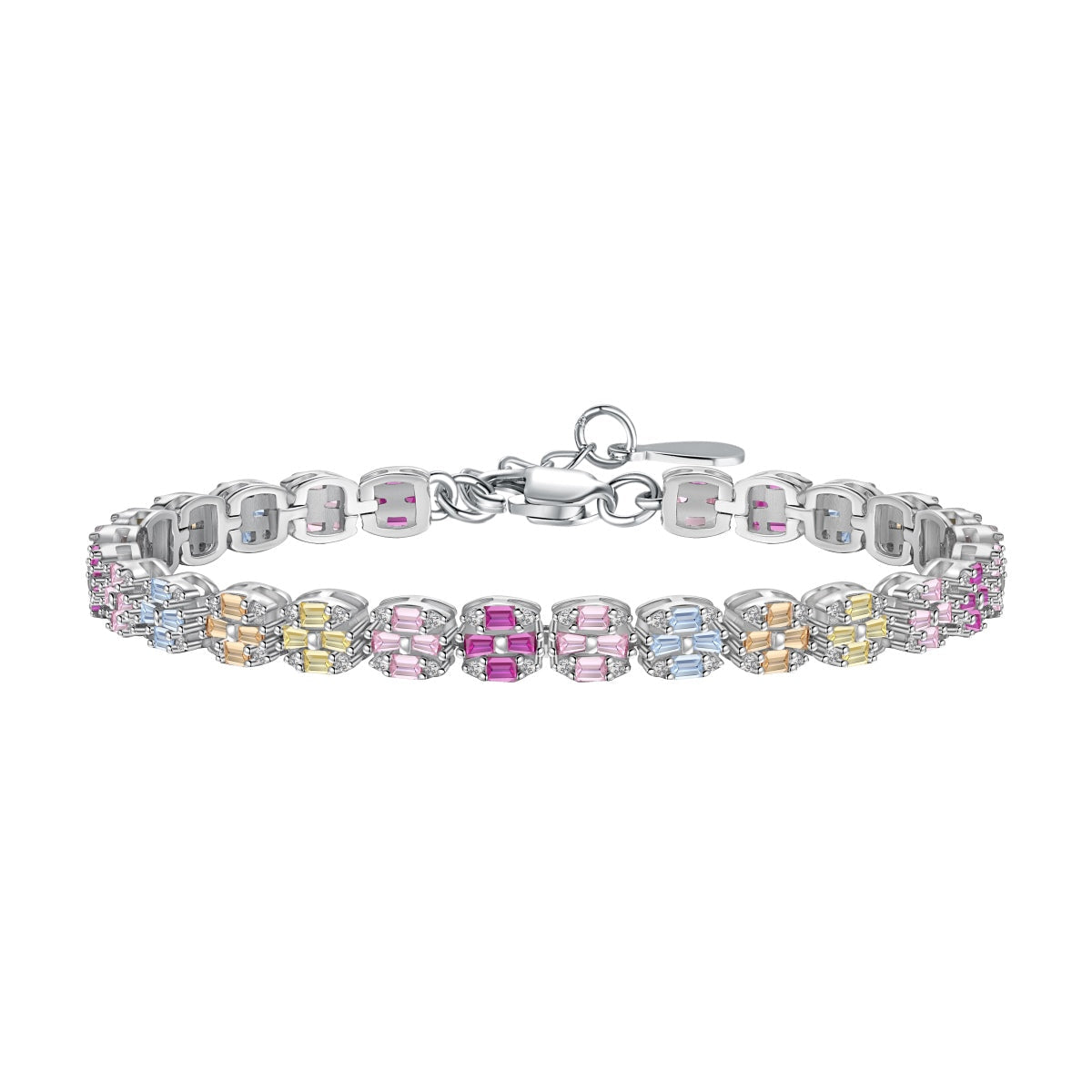 [AuraEcho]Delicate Colorful Emerald Cut Daily Bracelet