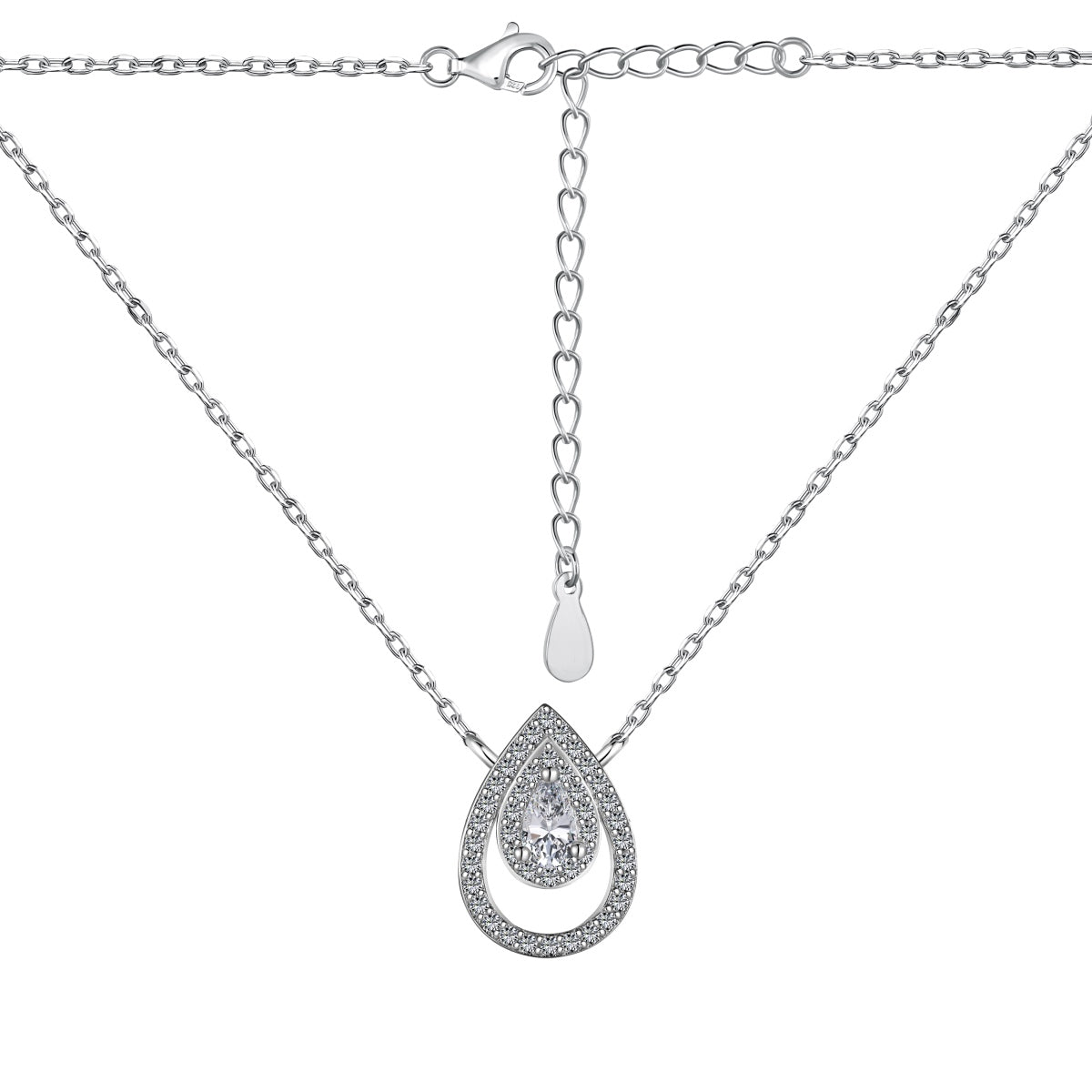 [AuraEcho]Sparkling Pear Cut Necklace