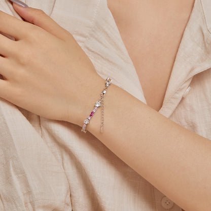 [AuraEcho]Romantic Heart Shape Round Cut Lover Bracelet