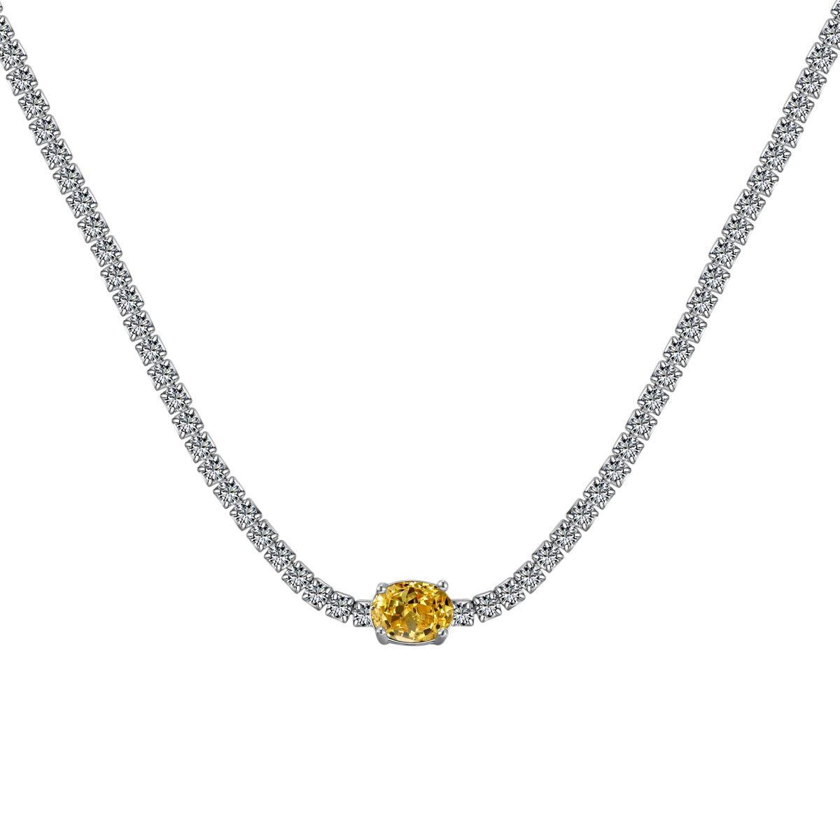 [AuraEcho]1.0 Carat Shining Oval Cut Necklace