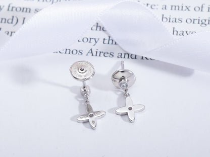 [AuraEcho]VIDYLLE SILVER DIAMOND MINI DROP EARRINGS