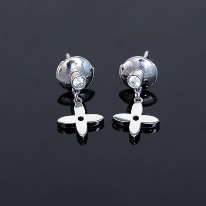 [AuraEcho]VIDYLLE SILVER DIAMOND MINI DROP EARRINGS